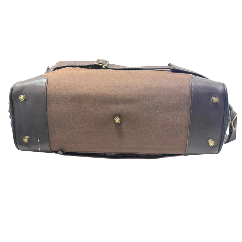 Hartmann‎ Vintage Suitcase Duffle Brown Luxe Collection Leather Canvas Plaid